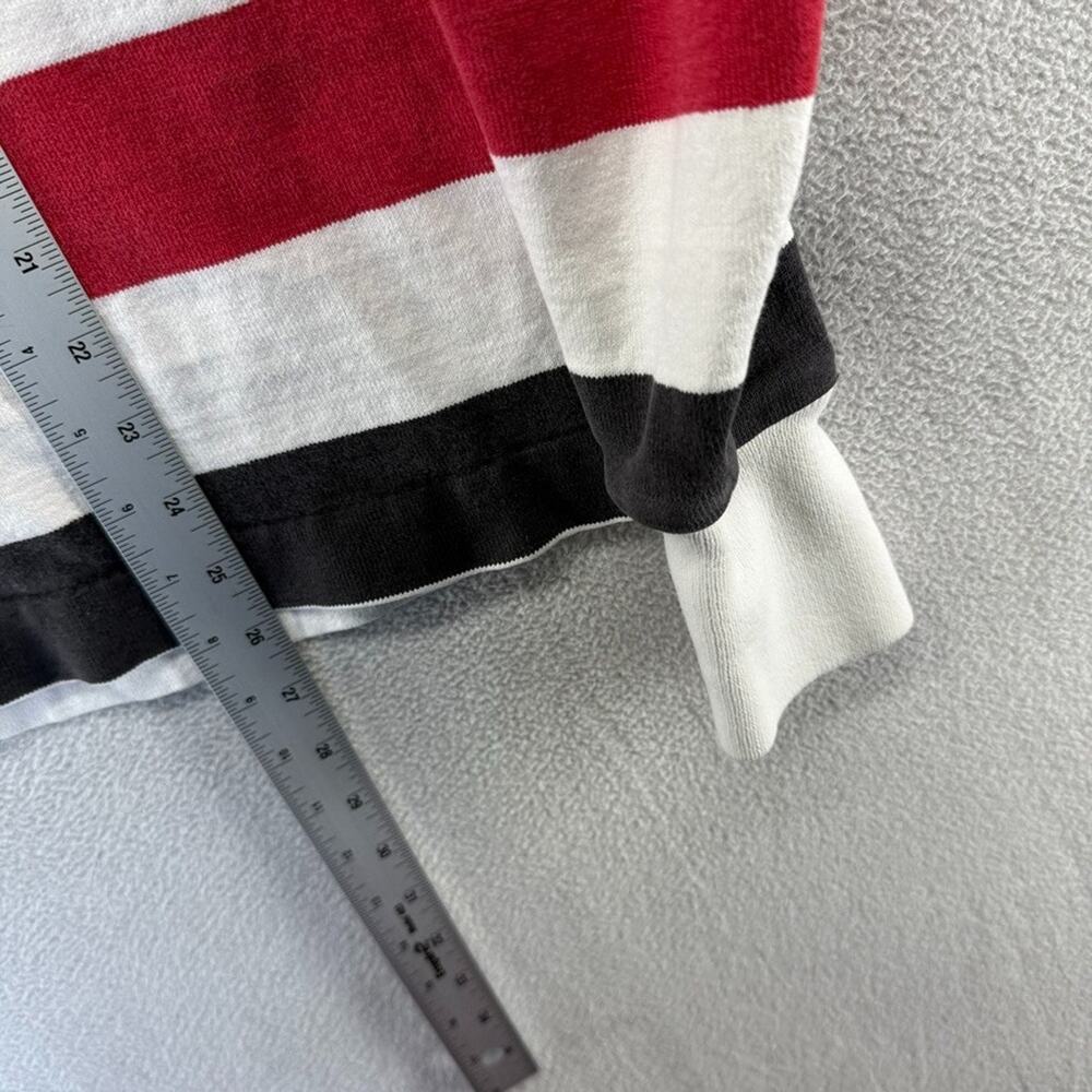 Vintage Lands End Rugby Shirt men's medium White Germany Colors Thick 90s USA - Picture 8 of 13